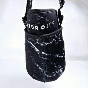 Hydrojug Insulating Sleeve Carrying Case Crossbody Black Marble Design